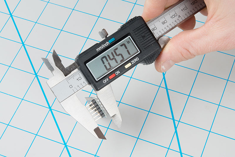 measure the maximum height of the pieces