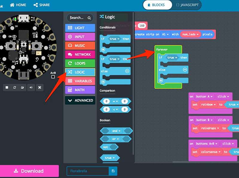 leds-makecode-ifthen