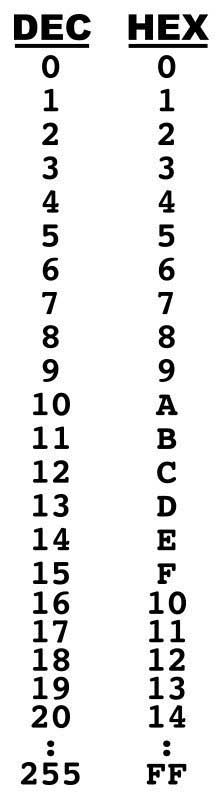 DEC and HEX count