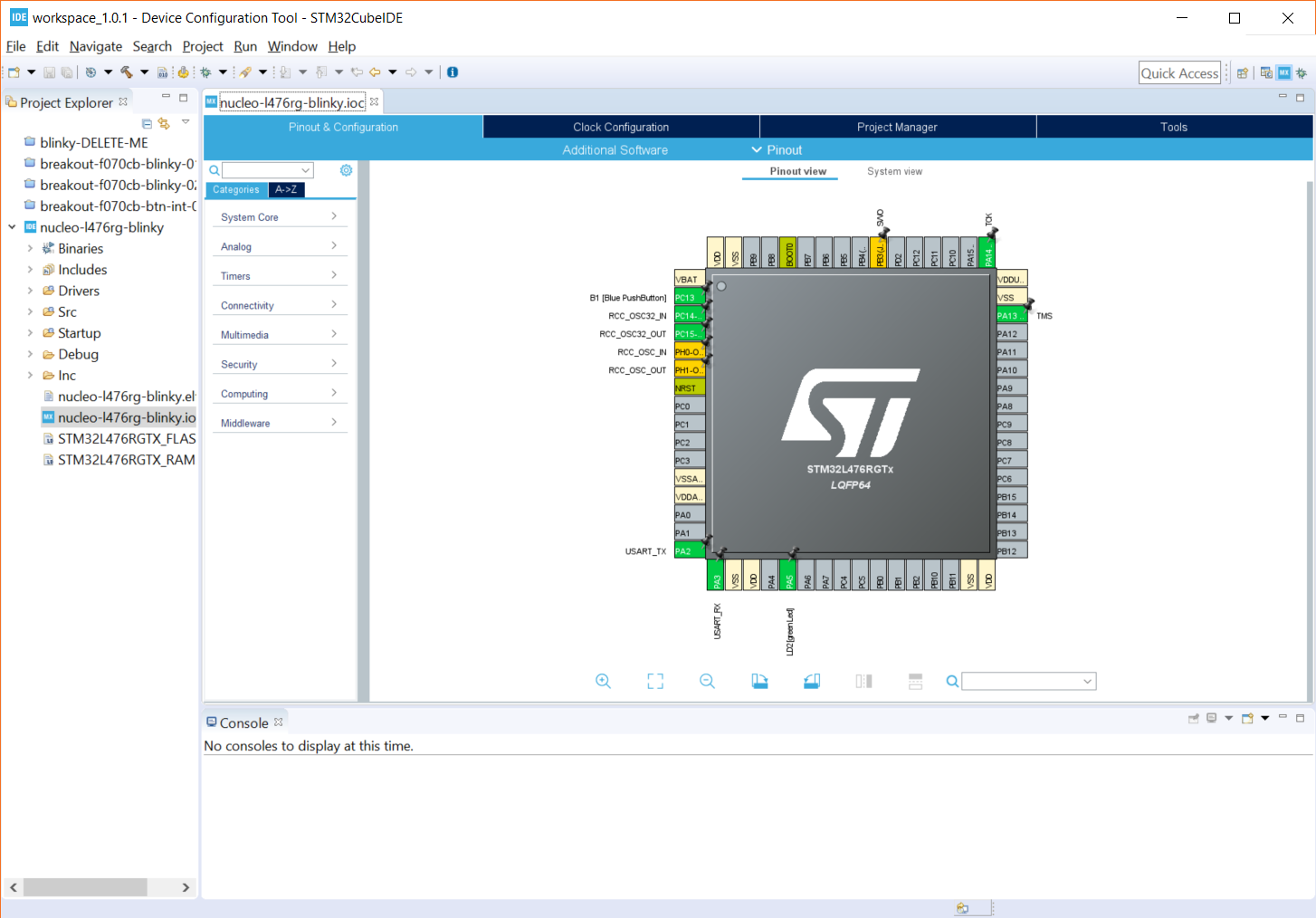 Pin configuration tool STM32CubeMX