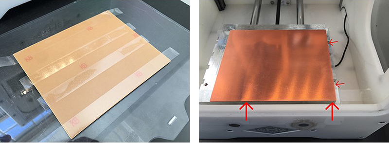 Apply the tape to the back of a single-sided PCB blank