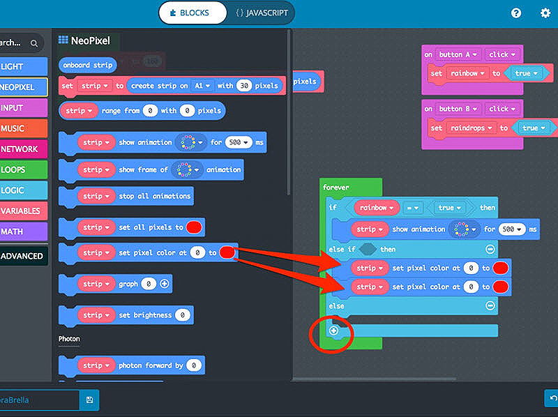 leds-makecode-raindrops