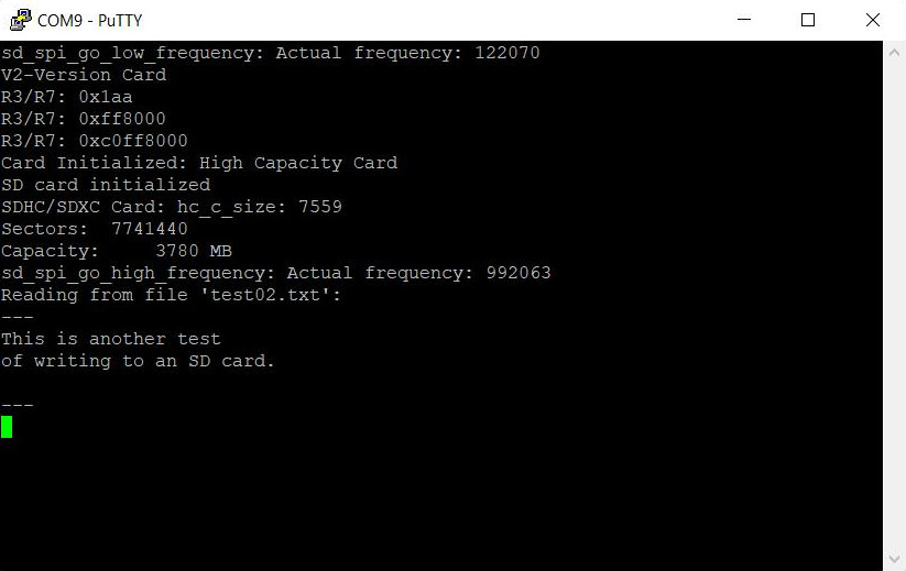 Reading from SD card with C on Raspberry Pi Pico