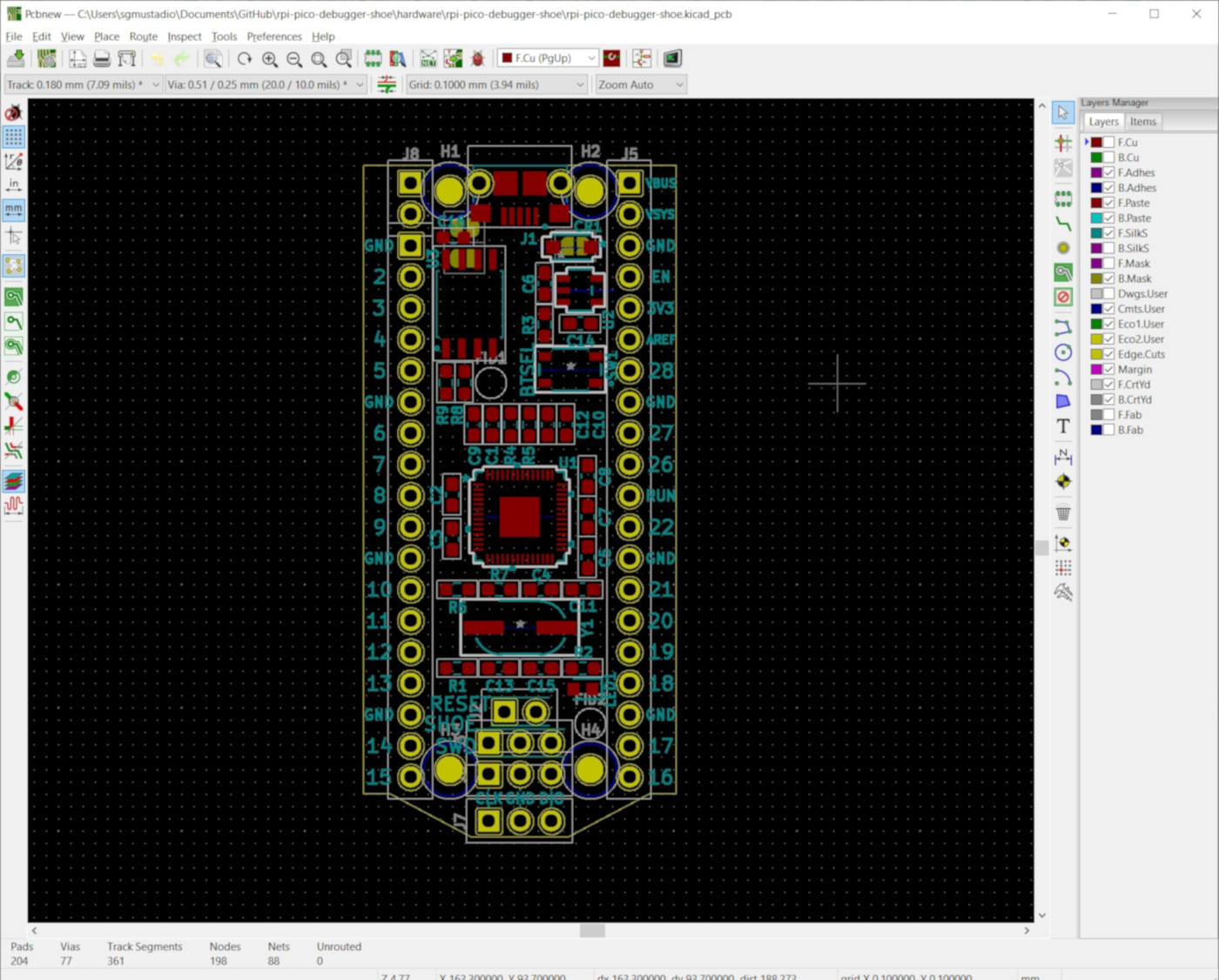 Component placement in KiCad