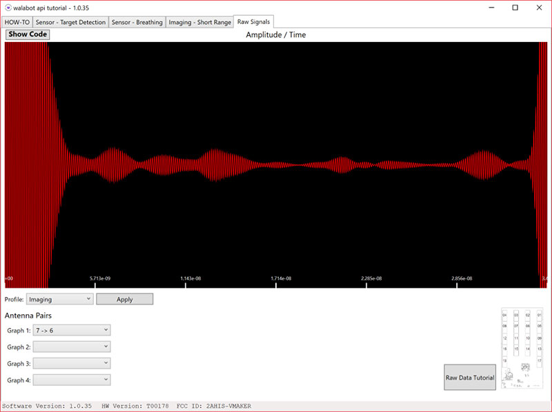 Raw signal with antenna pairs 7 -> 6 with rock