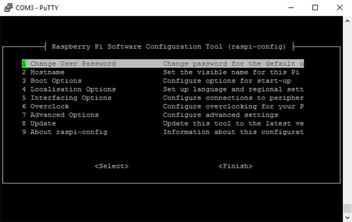 raspi config menu