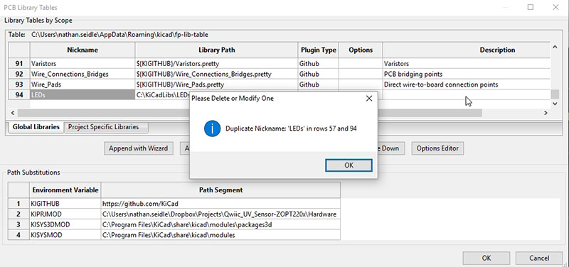 click on ‘OK’ to close out Footprint Libraries Manager