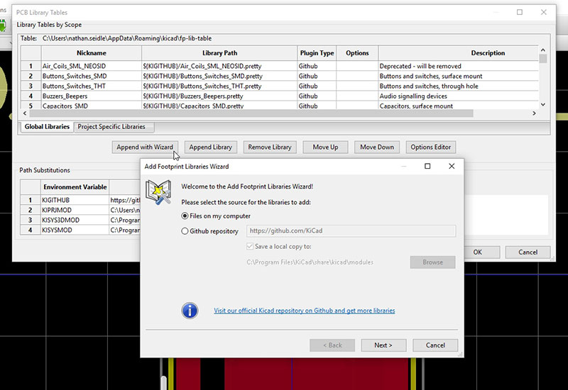 Re-open the Preferences -> Footprint Libraries Manager