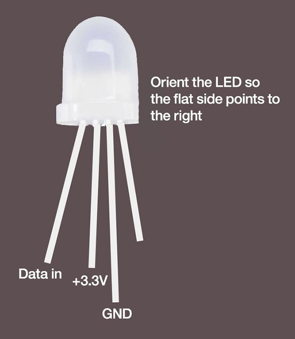 Start by finding one of the LEDs included in TJBot kit