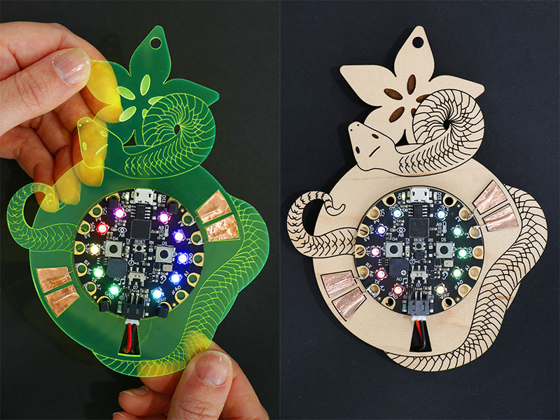 laser cut base/copper tape/Circuit Playground Express