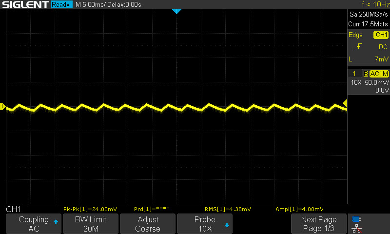 oscilloscope power supply noise