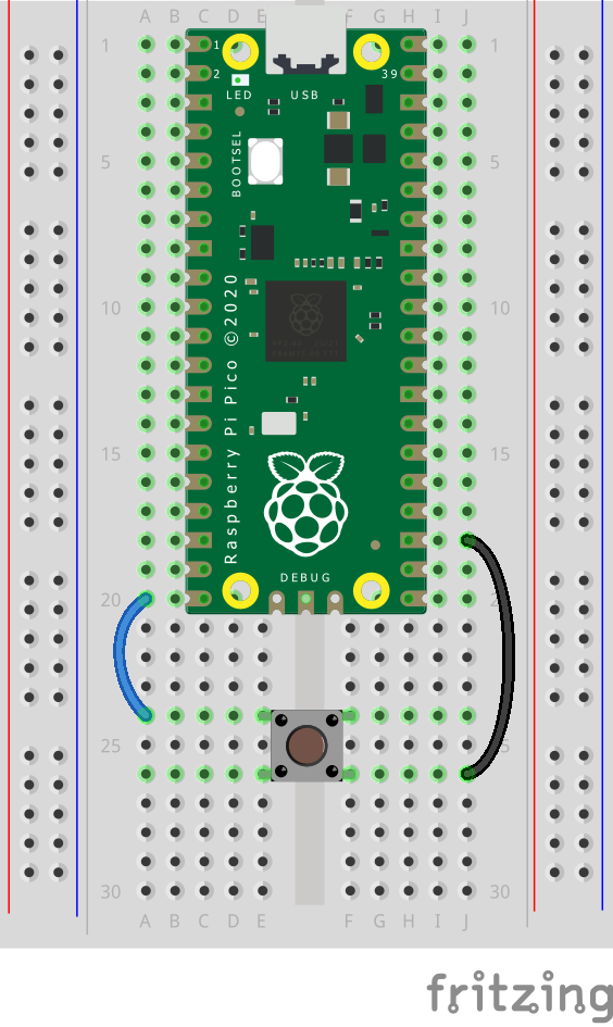 Raspberry Pi Pico pushbutton circuit