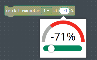 change direction by having a negative percentage speed