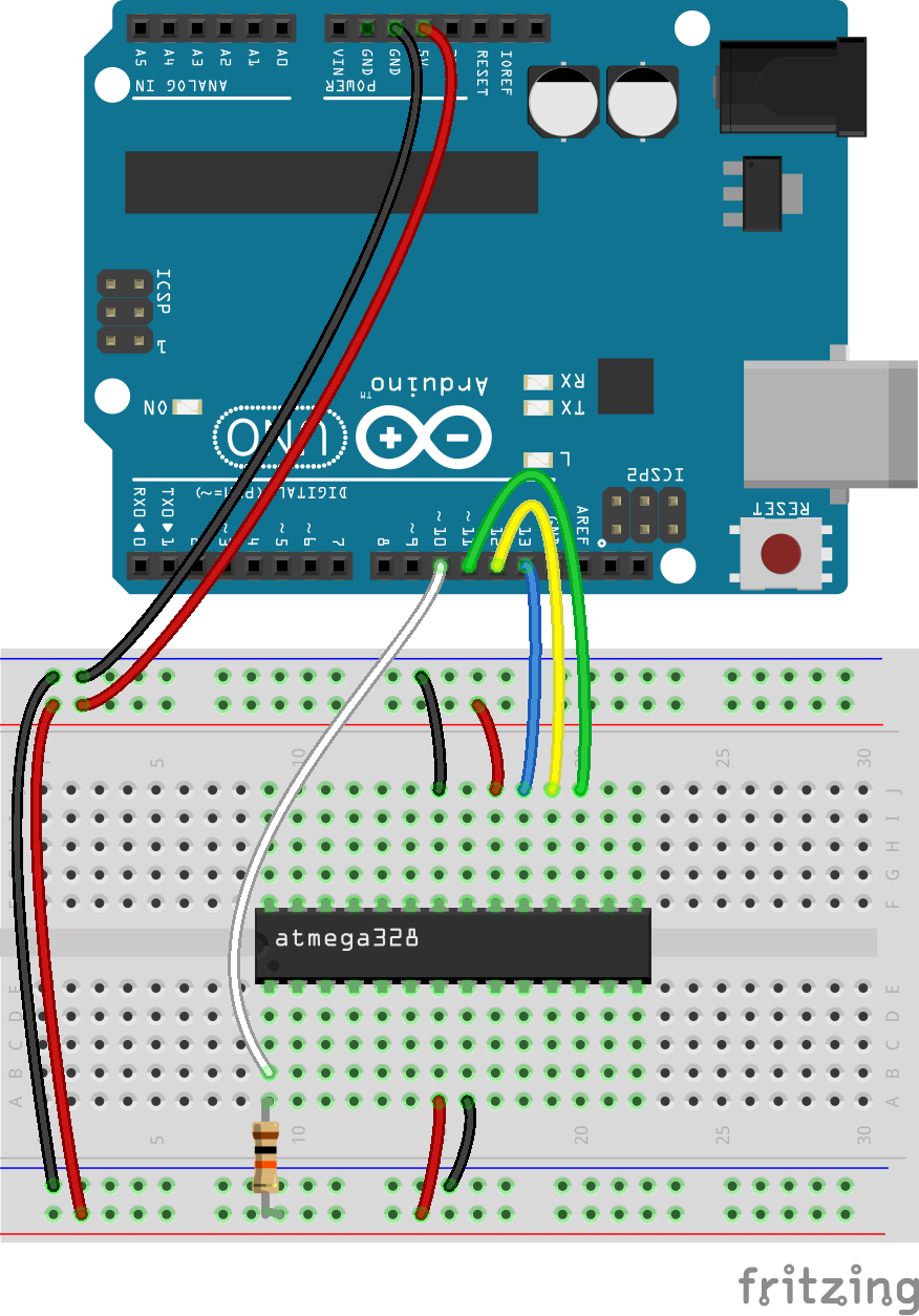 Arduino on breadboard