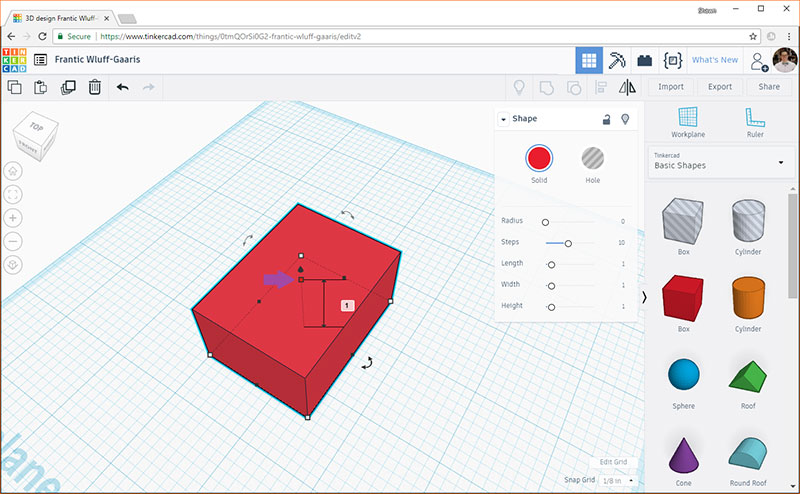 Click on the height node