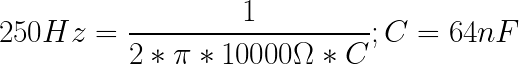 250Hz Capacitor Calculation