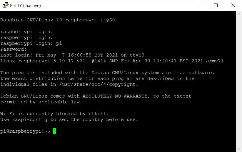 Raspberry Pi serial UART console