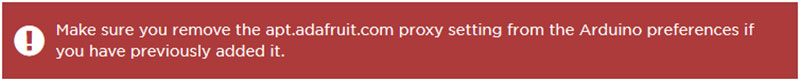 Proxy Setting Warning