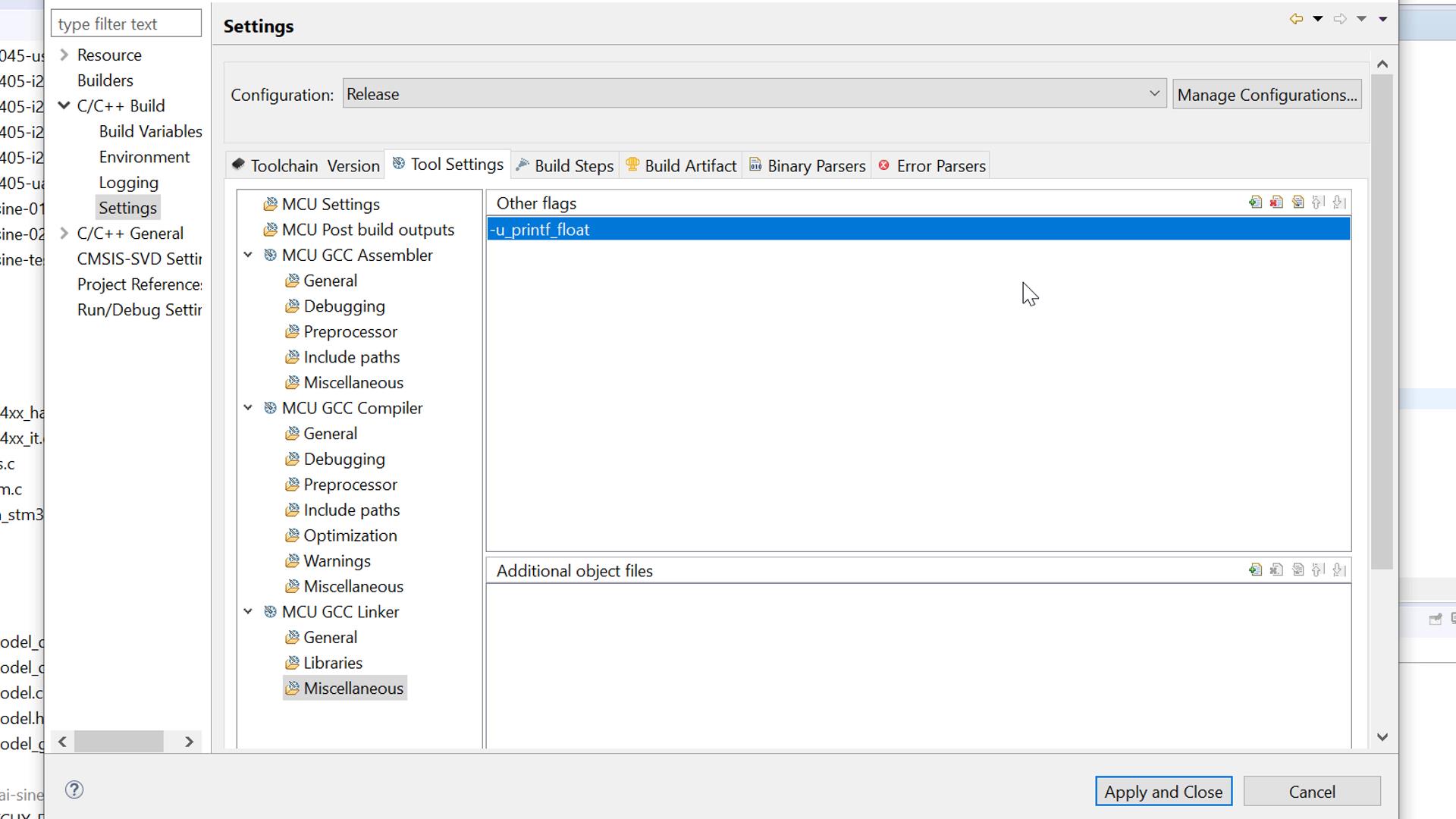 Add float support for printf in STM32CubeIDE