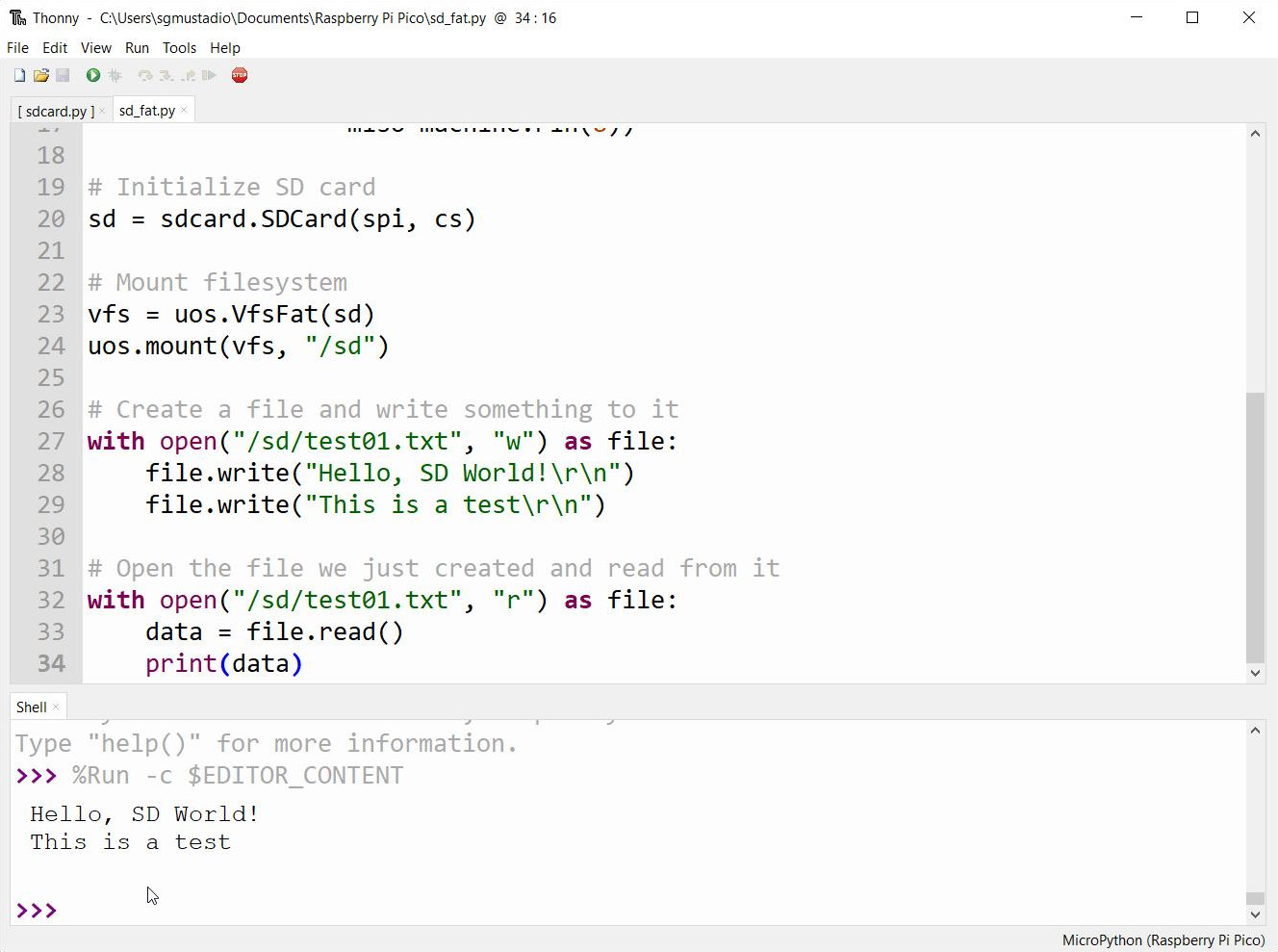 Reading from SD card in MicroPython