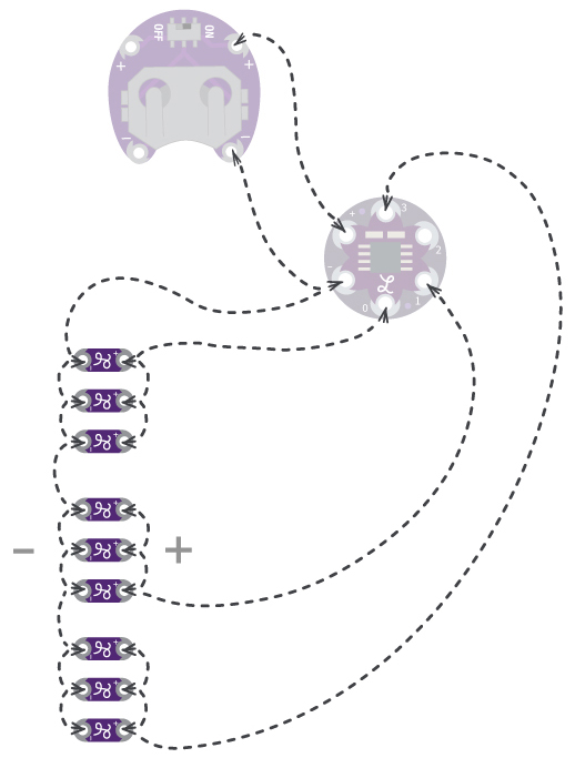 batt. holder and LilyTiny are dulled in diagram