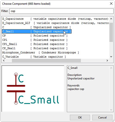 Select device labeled as C_Small from device library