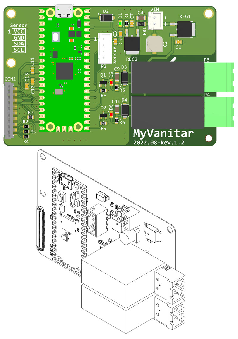 Assembly drawing of the mainboard