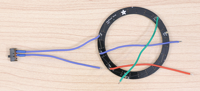 Wire Slide Switch to NeoPixel Ring