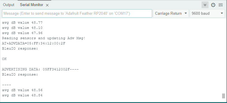 Serial Monitor Output