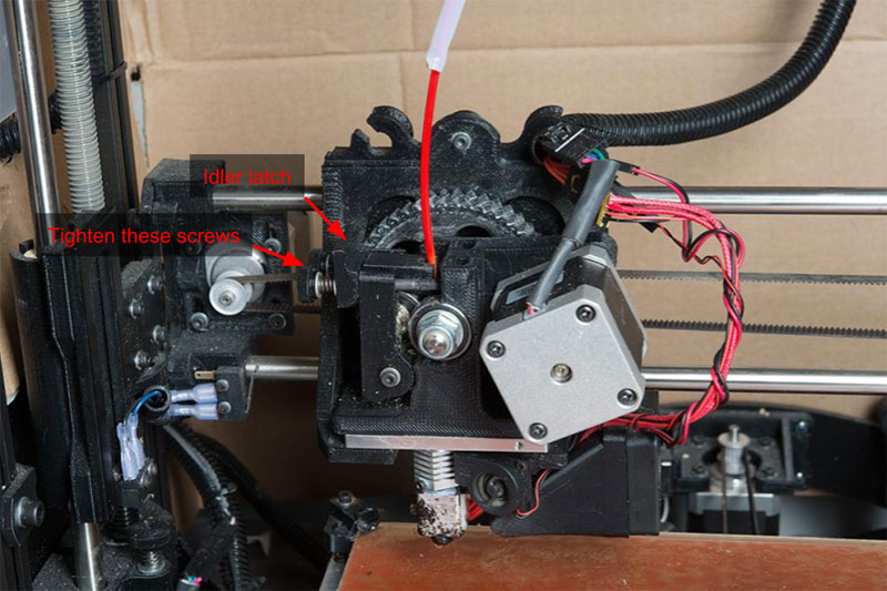 Adjust tension to have printer grip filament