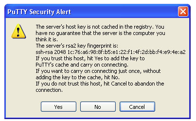 PuTTY Security Alert