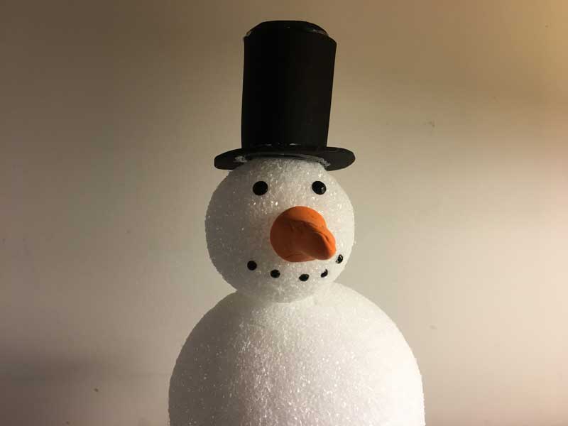 Adding the snowman body and facial features