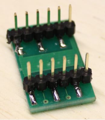 The bottom of the breakout pcb