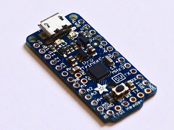 An Adafruit Trinket that controls the LEDs