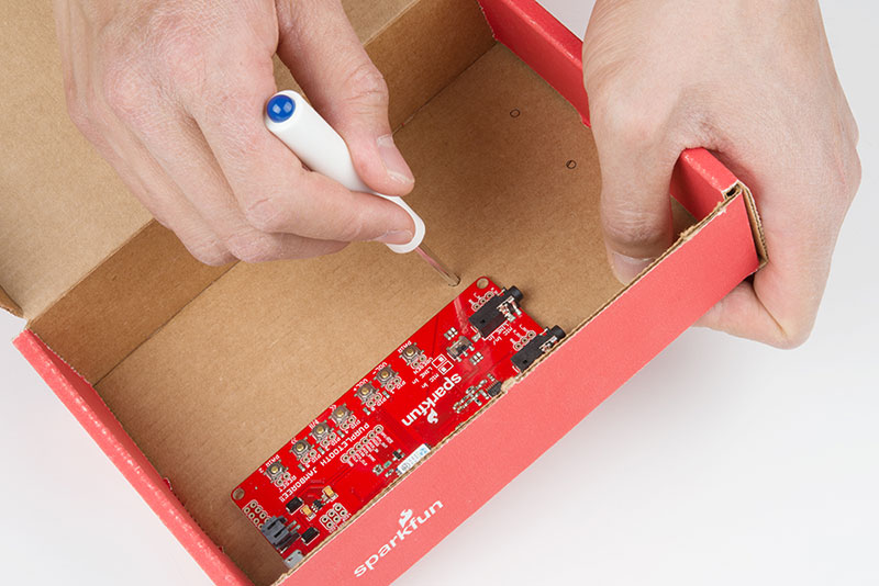 Next, mounting holes for RedBoard/Purpletooth