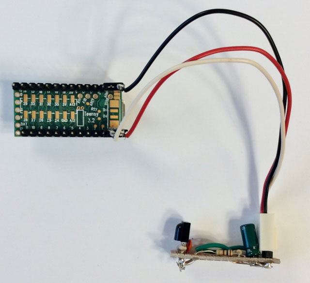 The IR filter and Teensy connected