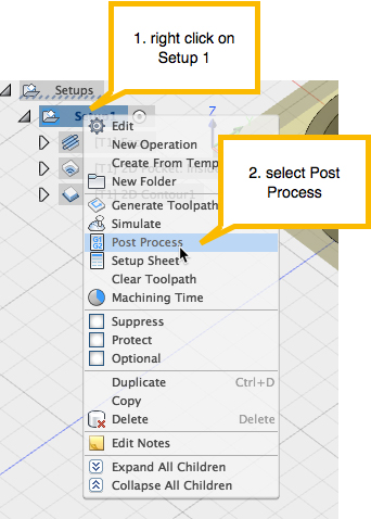 Right-click on Setup1 again, and select Post Process