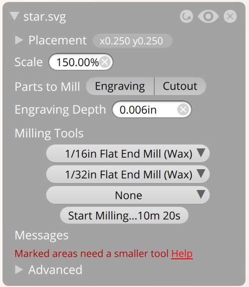 Plan configuration panel will appear