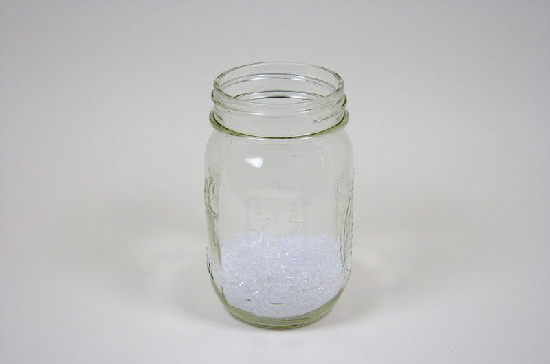 Fill mason Jar with Filler Material