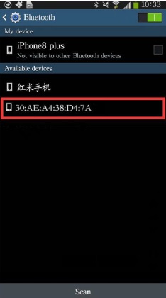 Scan for robot Bluetooth device