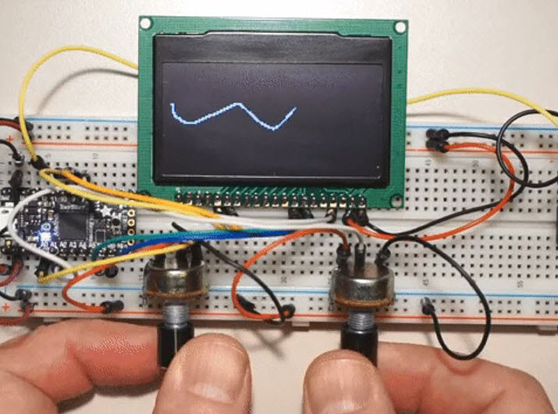 CircuitPython OLED and Dual Knob Sketcher