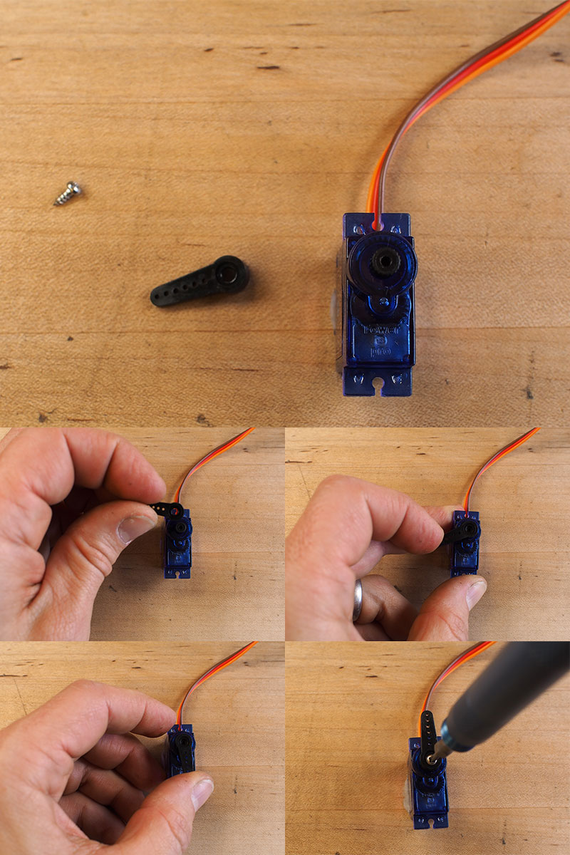 Turn servo shaft to farthest counterclockwise position