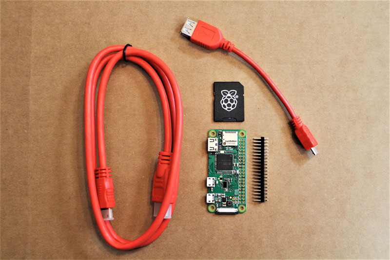 Gather your Raspberry Pi Zero and peripherals 