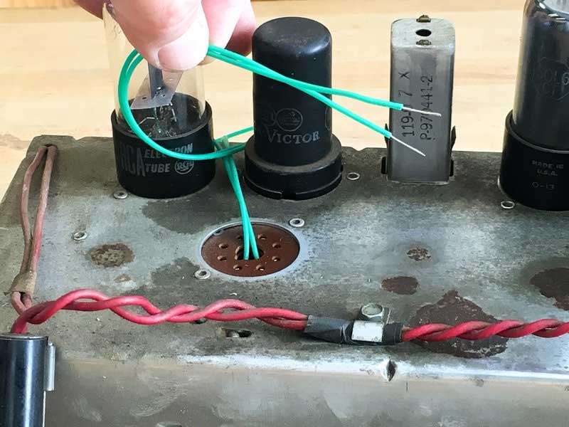 Remove vacuum tubes for hole to run wires up to top