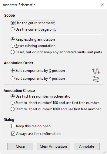 Click on the Annotate schematic components button