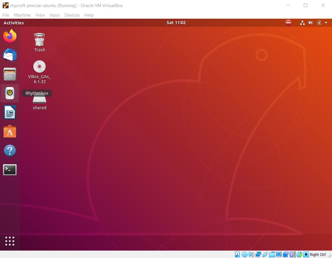 Ubuntu desktop in virtual machine