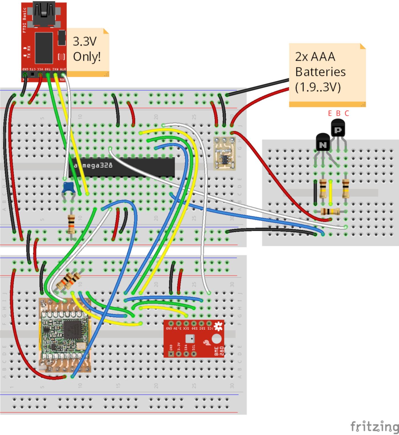 Arduino connected to LoRa and BME280