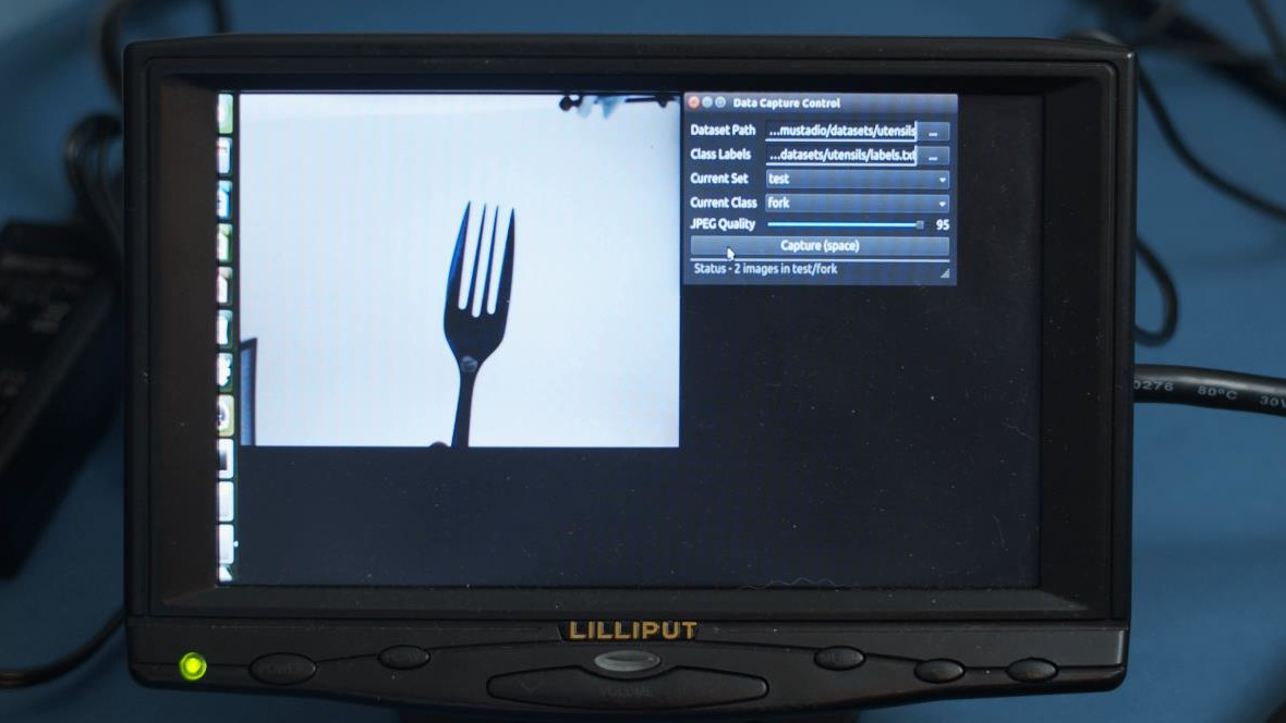 Taking photos of a fork with Jetson nano