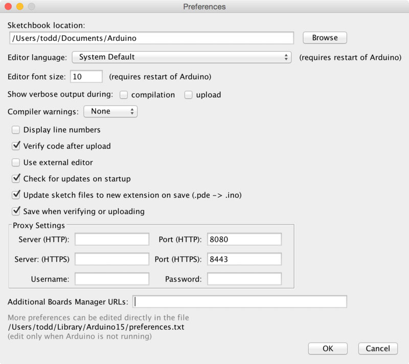 Preferences Dialog