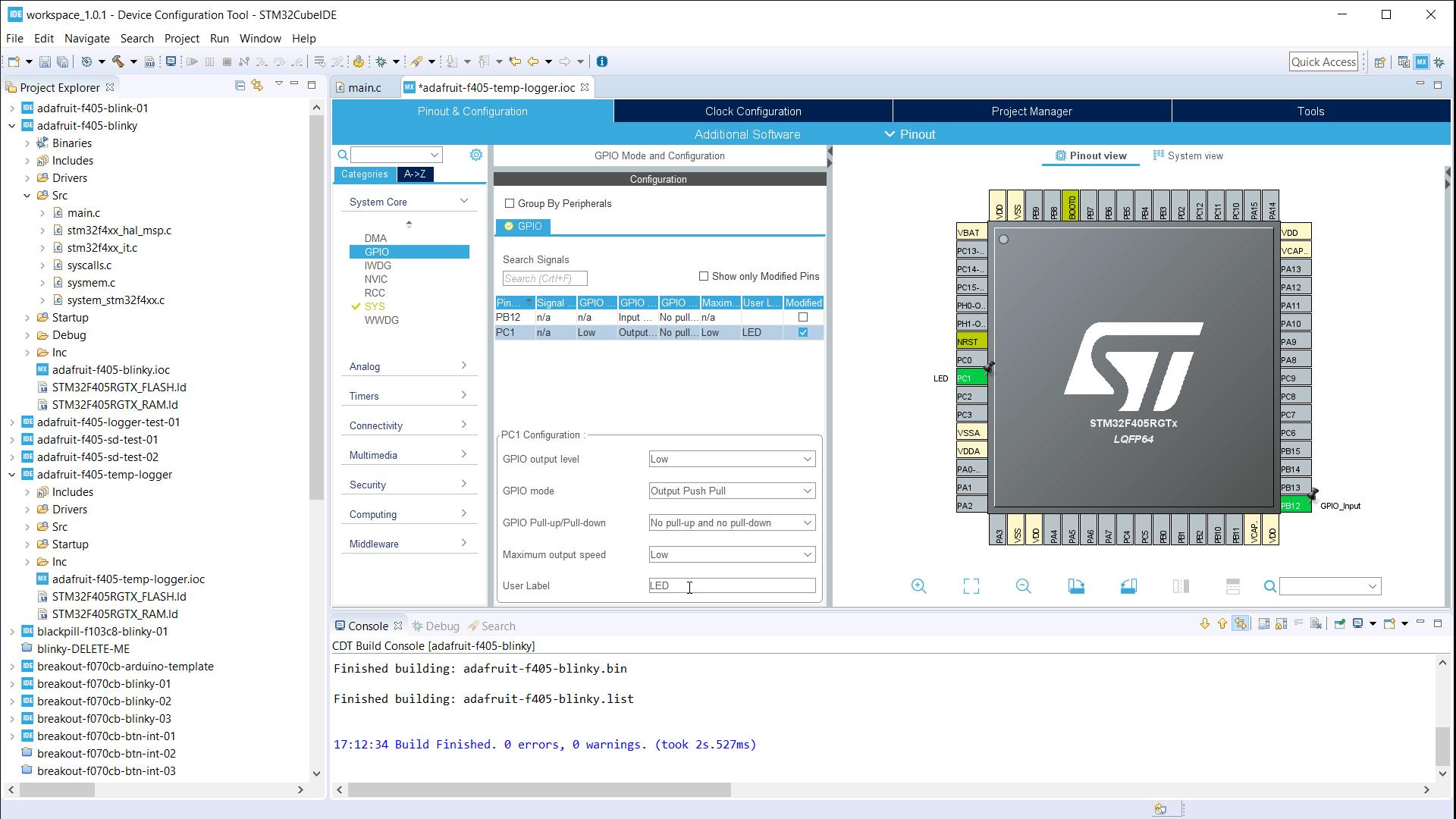 Configure LED pin